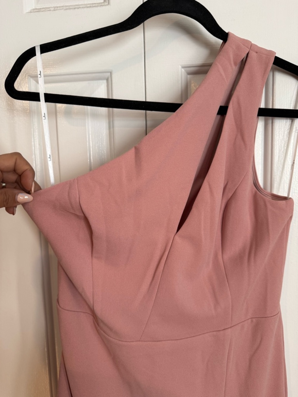 Lulu's Dusty Rose One-Shoulder Midi Dress - Picture 2 of 5